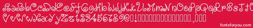 Pwloops-Schriftart – Weiße Schriften auf rotem Hintergrund