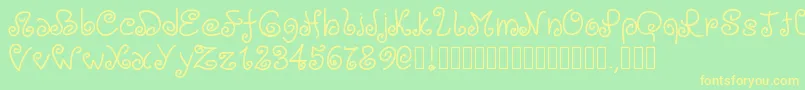 Pwloops Font – Yellow Fonts on Green Background