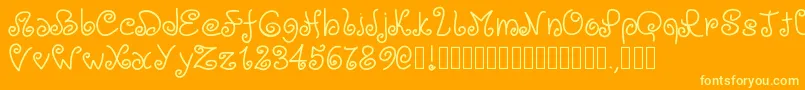 Pwloops Font – Yellow Fonts on Orange Background