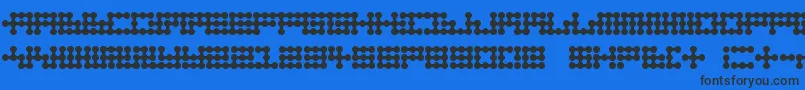 Nodetonowhere-Schriftart – Schwarze Schriften auf blauem Hintergrund