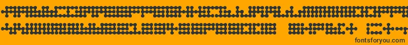 Nodetonowhere-Schriftart – Schwarze Schriften auf orangefarbenem Hintergrund