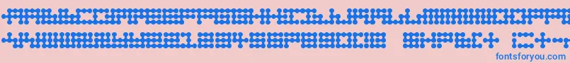 フォントNodetonowhere – ピンクの背景に青い文字