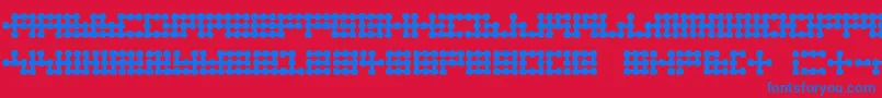 Nodetonowhere Font – Blue Fonts on Red Background