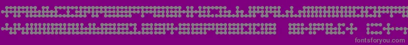 Nodetonowhere-Schriftart – Graue Schriften auf violettem Hintergrund