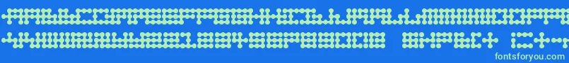 Nodetonowhere Font – Green Fonts on Blue Background
