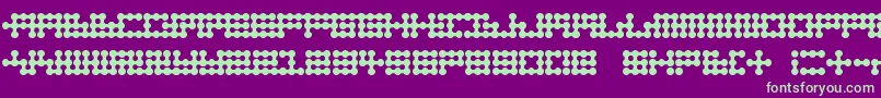Nodetonowhere Font – Green Fonts on Purple Background