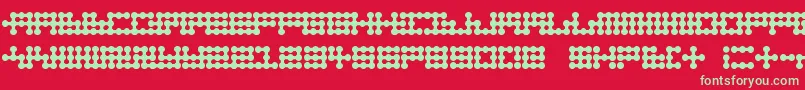 Nodetonowhere-fontti – vihreät fontit punaisella taustalla