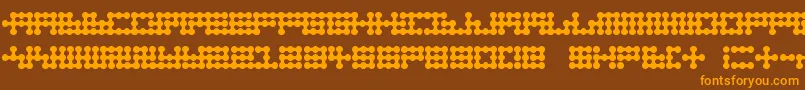 Czcionka Nodetonowhere – pomarańczowe czcionki na brązowym tle