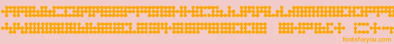 Nodetonowhere-Schriftart – Orangefarbene Schriften auf rosa Hintergrund