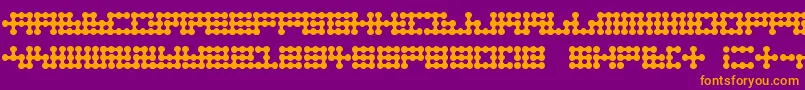 Nodetonowhere-fontti – oranssit fontit violetilla taustalla