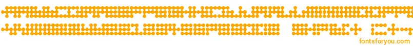 Nodetonowhere-Schriftart – Orangefarbene Schriften auf weißem Hintergrund