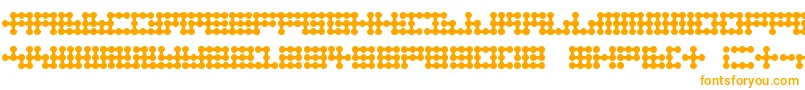 Fonte Nodetonowhere – fontes laranjas em um fundo branco