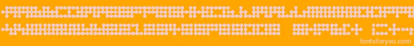 Nodetonowhere-Schriftart – Rosa Schriften auf orangefarbenem Hintergrund