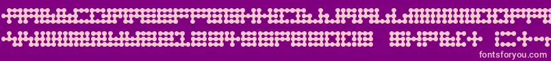 Nodetonowhere-Schriftart – Rosa Schriften auf violettem Hintergrund