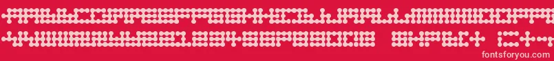 Nodetonowhere-Schriftart – Rosa Schriften auf rotem Hintergrund