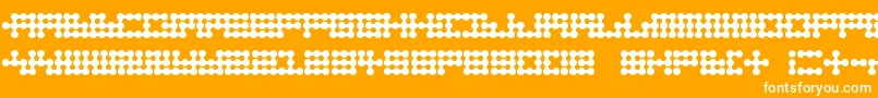 Nodetonowhere-Schriftart – Weiße Schriften auf orangefarbenem Hintergrund