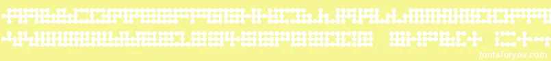 Nodetonowhere-fontti – valkoiset fontit keltaisella taustalla