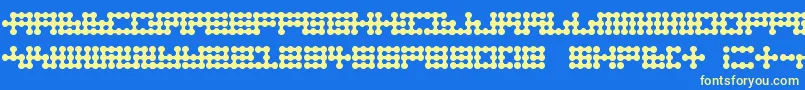 Czcionka Nodetonowhere – żółte czcionki na niebieskim tle