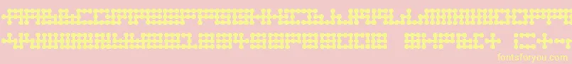 Nodetonowhere-fontti – keltaiset fontit vaaleanpunaisella taustalla