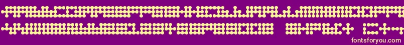 Nodetonowhere-Schriftart – Gelbe Schriften auf violettem Hintergrund