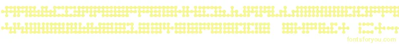Nodetonowhere-Schriftart – Gelbe Schriften auf weißem Hintergrund
