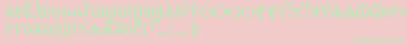 PochaevskCapsIeucs Font – Green Fonts on Pink Background