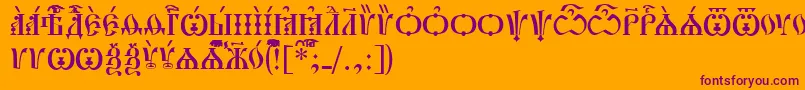 Шрифт PochaevskCapsIeucs – фиолетовые шрифты на оранжевом фоне