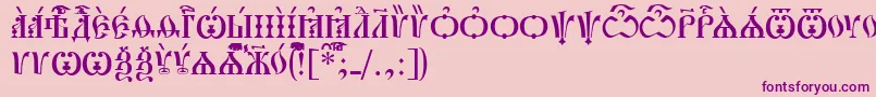PochaevskCapsIeucs Font – Purple Fonts on Pink Background