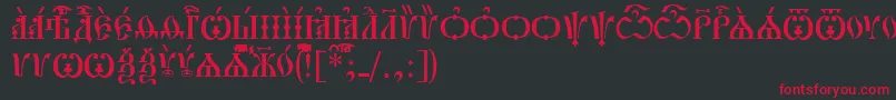 フォントPochaevskCapsIeucs – 黒い背景に赤い文字