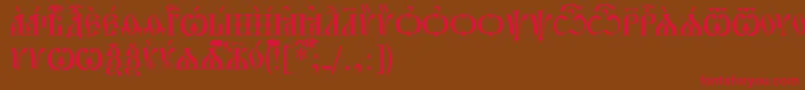 PochaevskCapsIeucs Font – Red Fonts on Brown Background