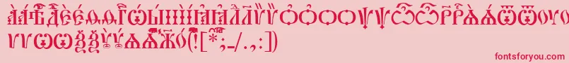 フォントPochaevskCapsIeucs – ピンクの背景に赤い文字