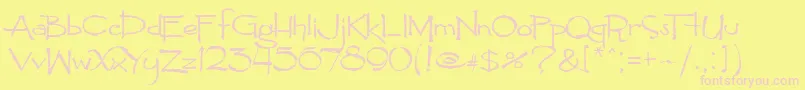 Fonte PyriteScrypt – fontes rosa em um fundo amarelo