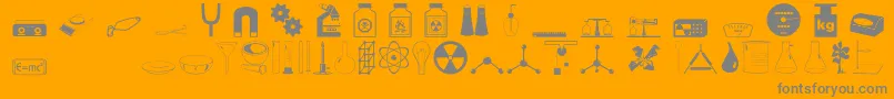 フォントScienceo – オレンジの背景に灰色の文字