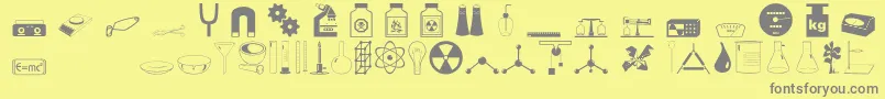 Scienceo Font – Gray Fonts on Yellow Background