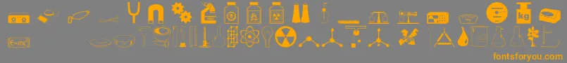 Scienceo Font – Orange Fonts on Gray Background