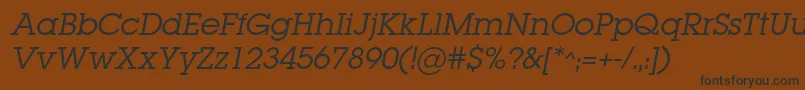 LugabookcItalic Font – Black Fonts on Brown Background