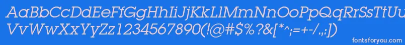 LugabookcItalic Font – Pink Fonts on Blue Background