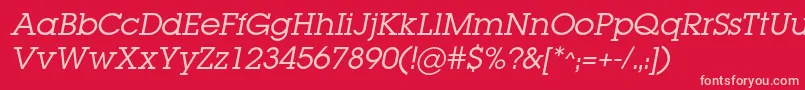 LugabookcItalic Font – Pink Fonts on Red Background
