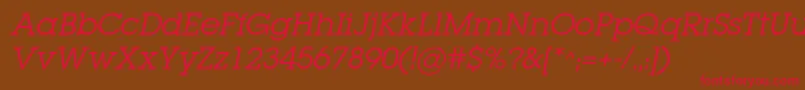 LugabookcItalic Font – Red Fonts on Brown Background