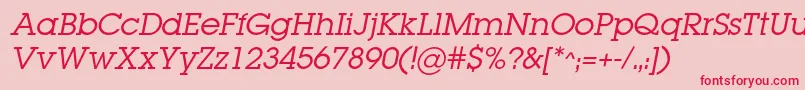 LugabookcItalic Font – Red Fonts on Pink Background