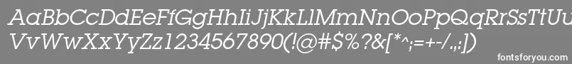 LugabookcItalic Font – White Fonts on Gray Background