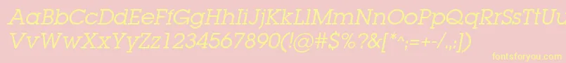 LugabookcItalic Font – Yellow Fonts on Pink Background