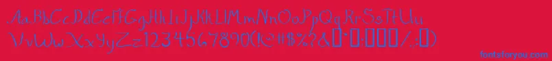 Quikmrg Font – Blue Fonts on Red Background