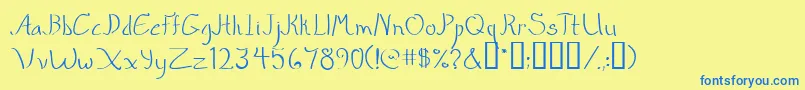 Quikmrg Font – Blue Fonts on Yellow Background