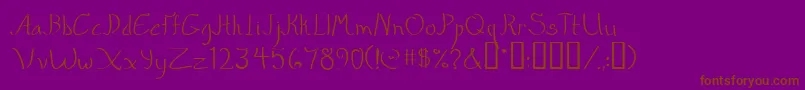 Quikmrg-Schriftart – Braune Schriften auf violettem Hintergrund