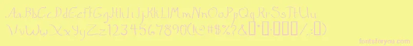 Quikmrg Font – Pink Fonts on Yellow Background