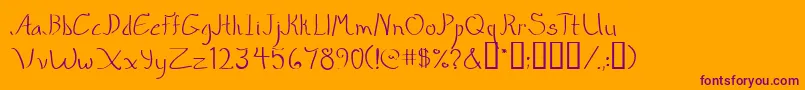 Quikmrg Font – Purple Fonts on Orange Background