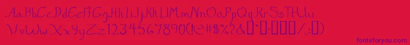 フォントQuikmrg – 赤い背景に紫のフォント