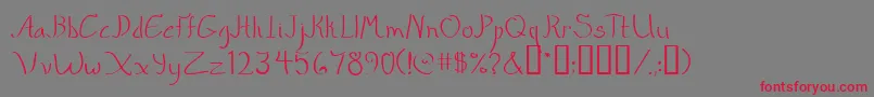 フォントQuikmrg – 赤い文字の灰色の背景