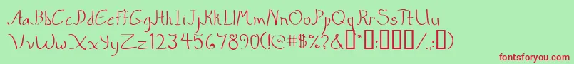 Quikmrg Font – Red Fonts on Green Background